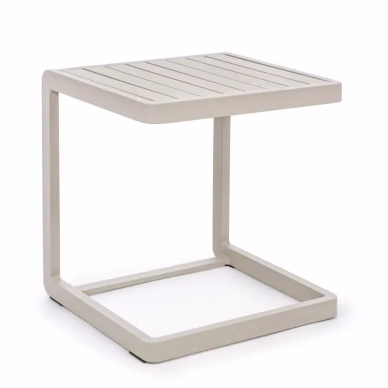 Set di 2 tavolini rettangolari KONNOR in alluminio beige