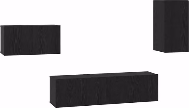 Set mobile TV | Armadietto TV | Mobile Porta TV con cassetto Rovere Nero Legno multistrato