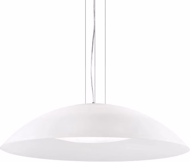 Sospensione Moderna Lena Vetro Bianco 3 Luci E27 D74Cm