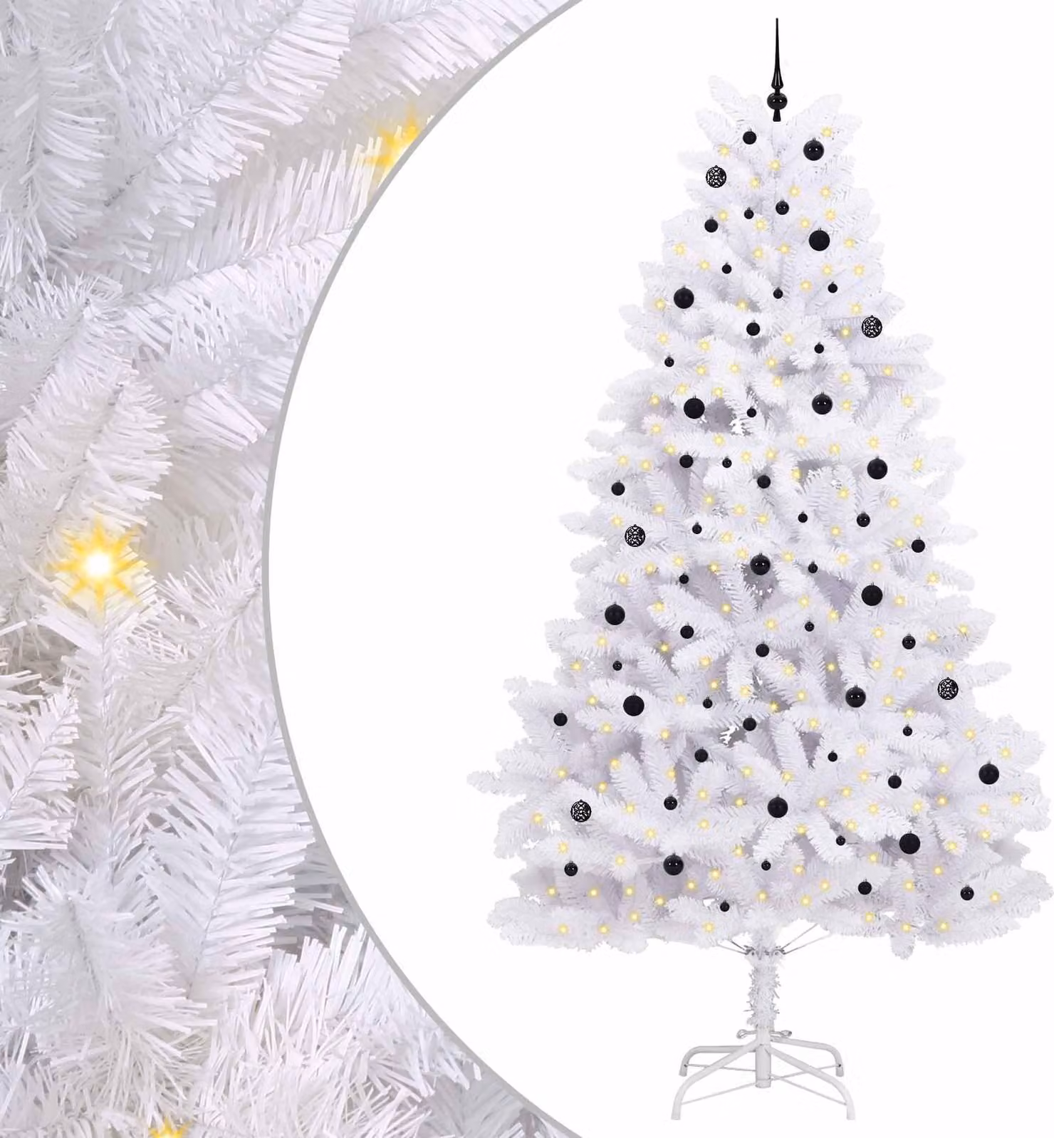 Albero di Natale Artificiale con Rami Pieghevoli Bianco 300 cm