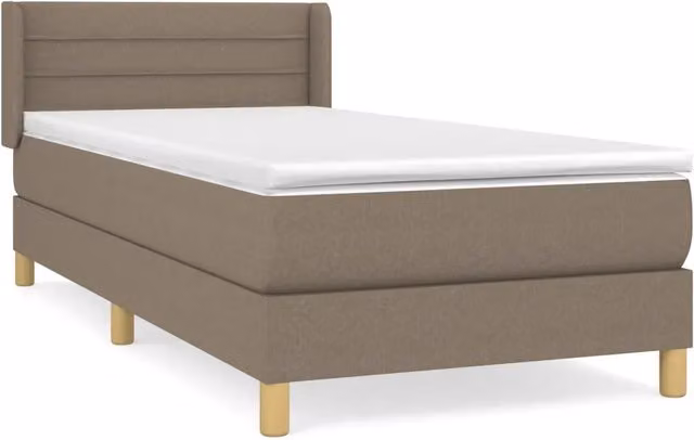 Letto singolo | Letto per adulti | Giroletto a Molle con Materasso Tortora 80x200 cm inTessuto