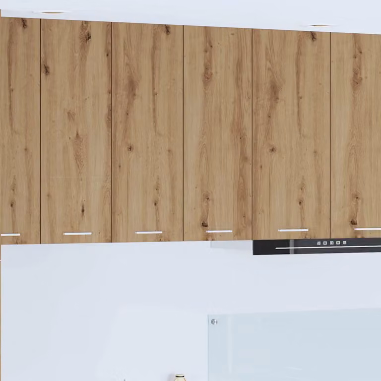 Armadio pensile da cucina moderno vidaXL in legno rovere marrone con ante a battente e ripiani interni L: 60 cm, P: 31 cm, H: 80 cm