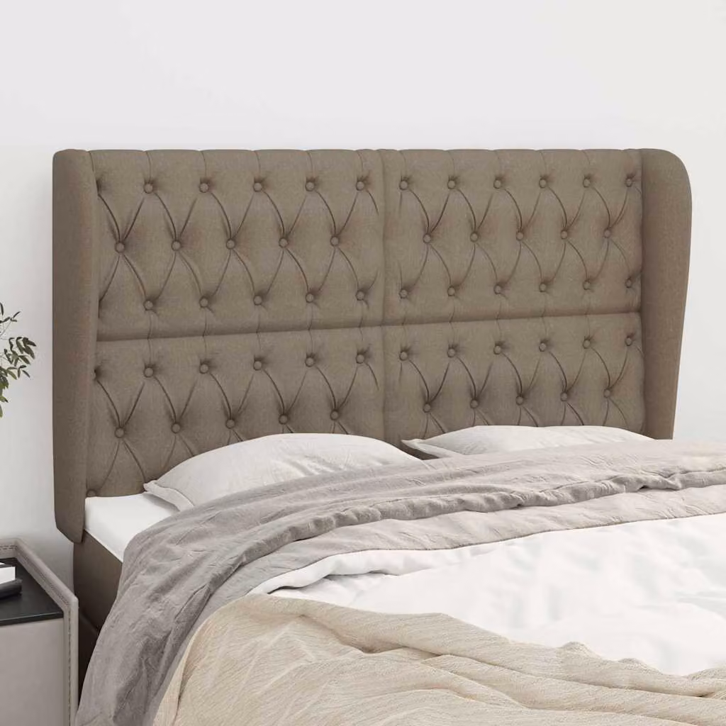 Testiera ad Orecchio vidaXL in Tessuto Beige L: 147 cm, P: 23 cm, H: 118/128 cm – 1