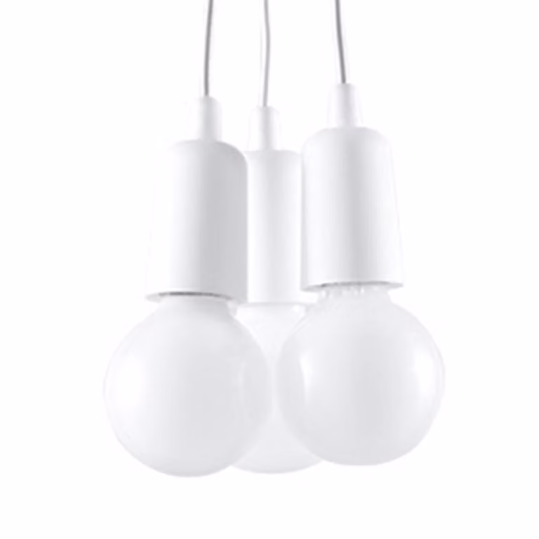 Lampada a sospensione DIEGO 3 bianco 3xE27 15W PVC 90x15x15cm Sollux Lighting