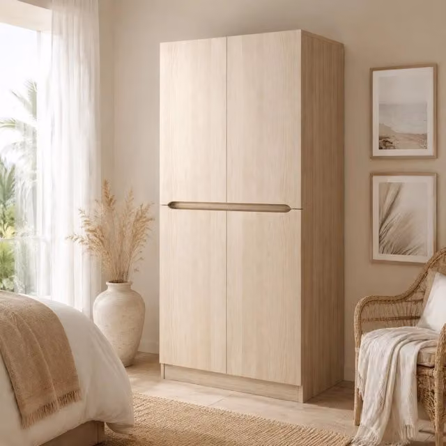 Armadio a 2 ante 70x40x170 cm in legno; colore legno naturale
