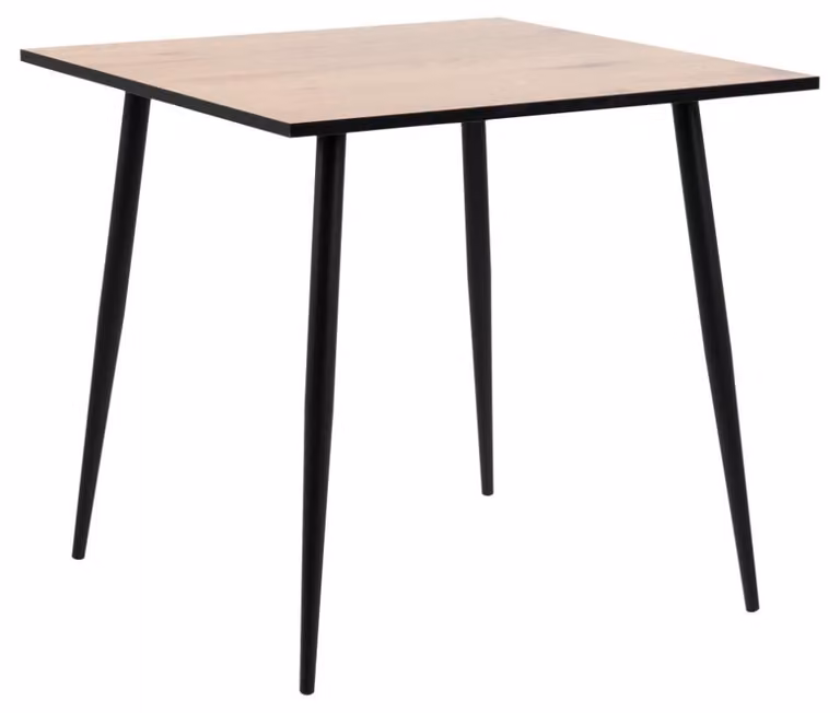 Tavolo da pranzo >Wilma< in rovere selvatico, nero, MDF, acciaio - 80x75x80cm (LxAxP)
