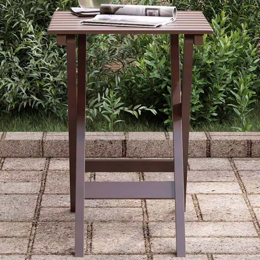 vidaXL Tavolino Laterale Pieghevole Quadrato in Legno Marrone Rustico L: 46 cm, P: 35 cm, H: 25 cm