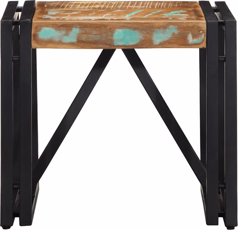 vidaXL Tavolino da caffè multicolore 40x40x35 cm legno di recupero legno massiccio