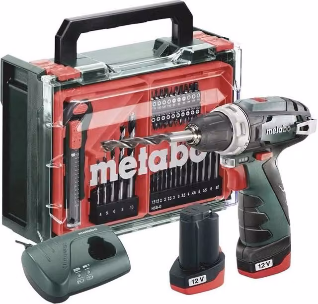 Metabo PowerMaxx BS Basic Trapano Avvitatore a Batteria 10.8V 2Ah 34Nm 1400 Giri/min Fucsia Verde