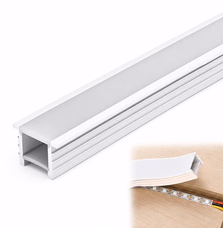Profilo LED, 3 metri, flessibile, in silicone, opaco, 10x10 mm