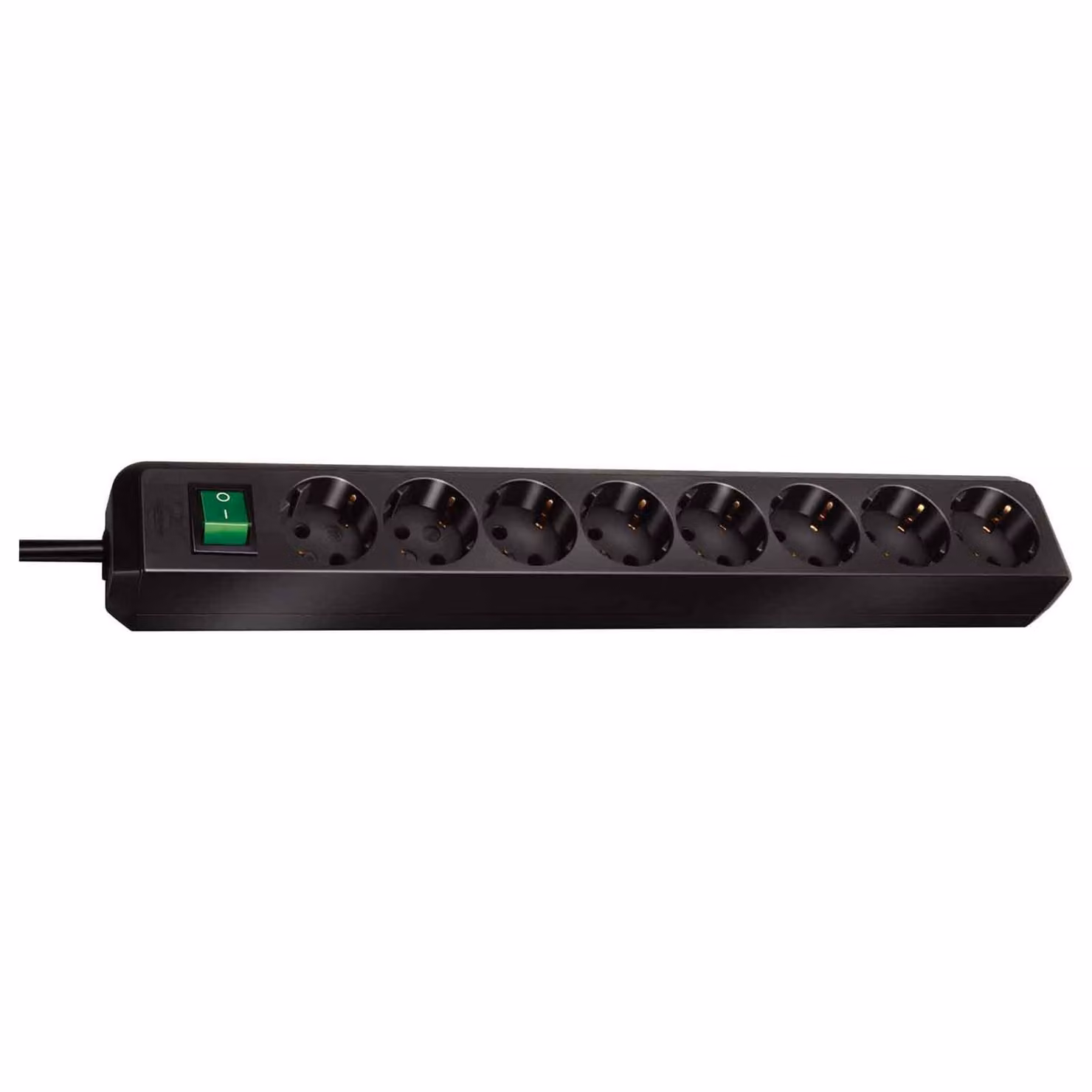 Brennenstuhl Eco-Line: striscia di prese con interruttore a 8 vie nero 3m H05VV-F 3G1,5, 1159300018