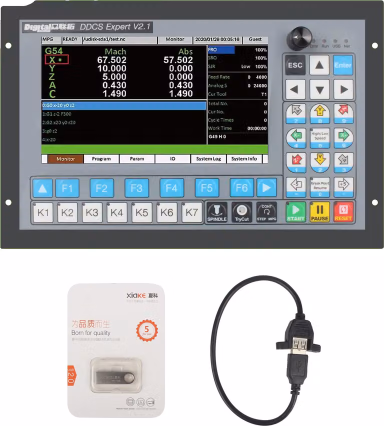 Controllo di movimento CNC, controllo a 5 assi, completo di accessori, DDCS-Experte 2.1, 5 assi