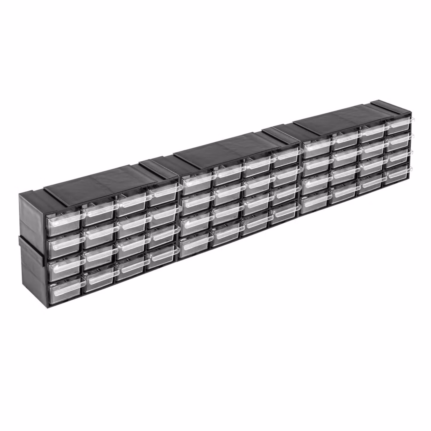 Armadio da officina con 48 cassetti ripiani modulari 67 x 16 cm espandibile in continuo Modulo combinato trasparente