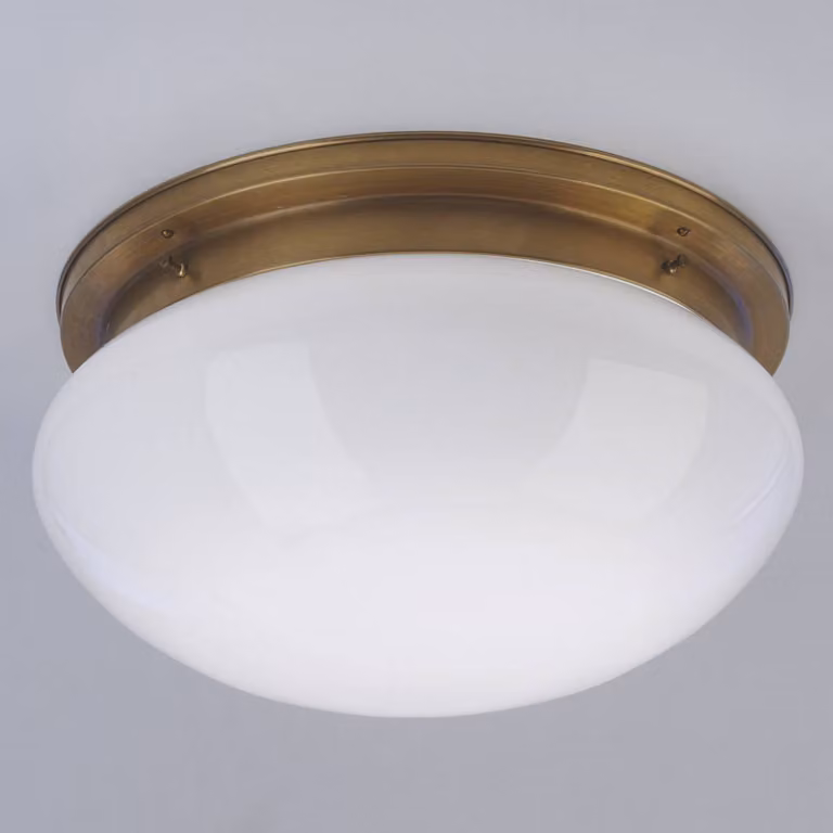 Berliner Messinglampen Plafoniera soffitto Harry, dimmerabile, Ottone / Oro, Soggiorno / Sala da pranzo, Ottone, Antico, Plafoniera