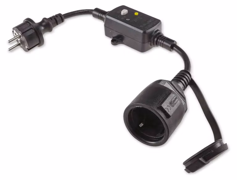 Adattatore di protezione da dispersione a terra 230V, contatto di terra, 30mA IP44