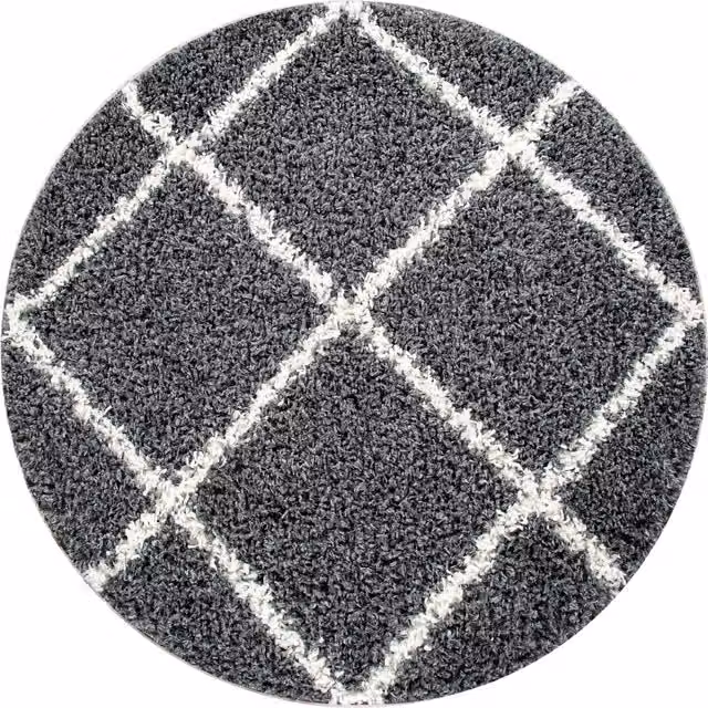 Tappeto shaggy Kalea antracite rotondo diametro: 160 cm – 1