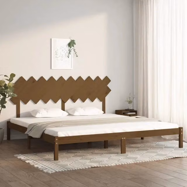 Giroletto Ambra VIDAXL in legno massello di pino marrone senza materasso L/P/H: 200 x 200 x 205,5 cm