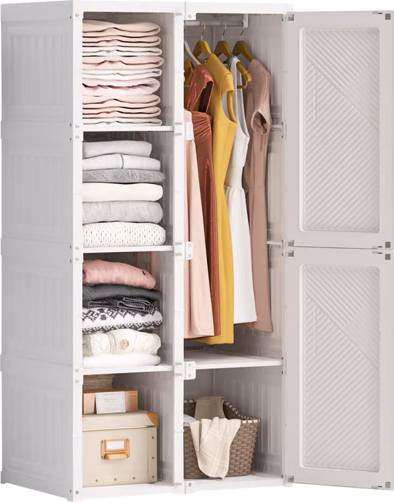 Armadio in tessuto ProximaX, 69 x 50 x 136 cm bianco