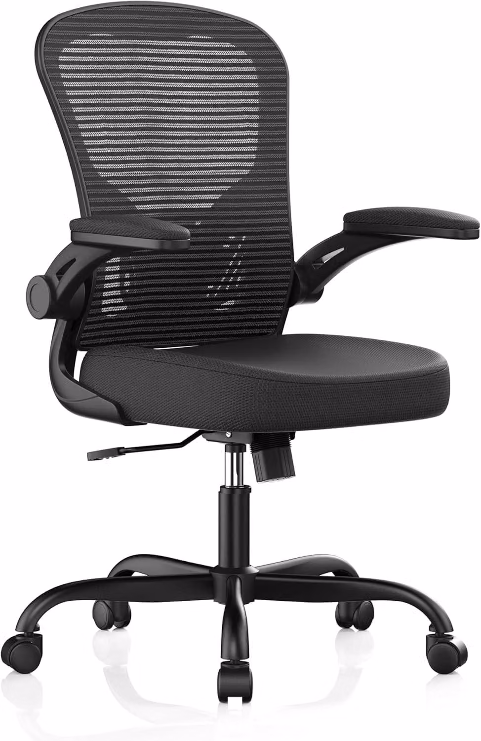 Sedia da ufficio ergonomica con schienale alto, realizzata in mesh, con una capacità di carico di 150 kg, altezza del sedile regolabile e braccioli pieghevoli