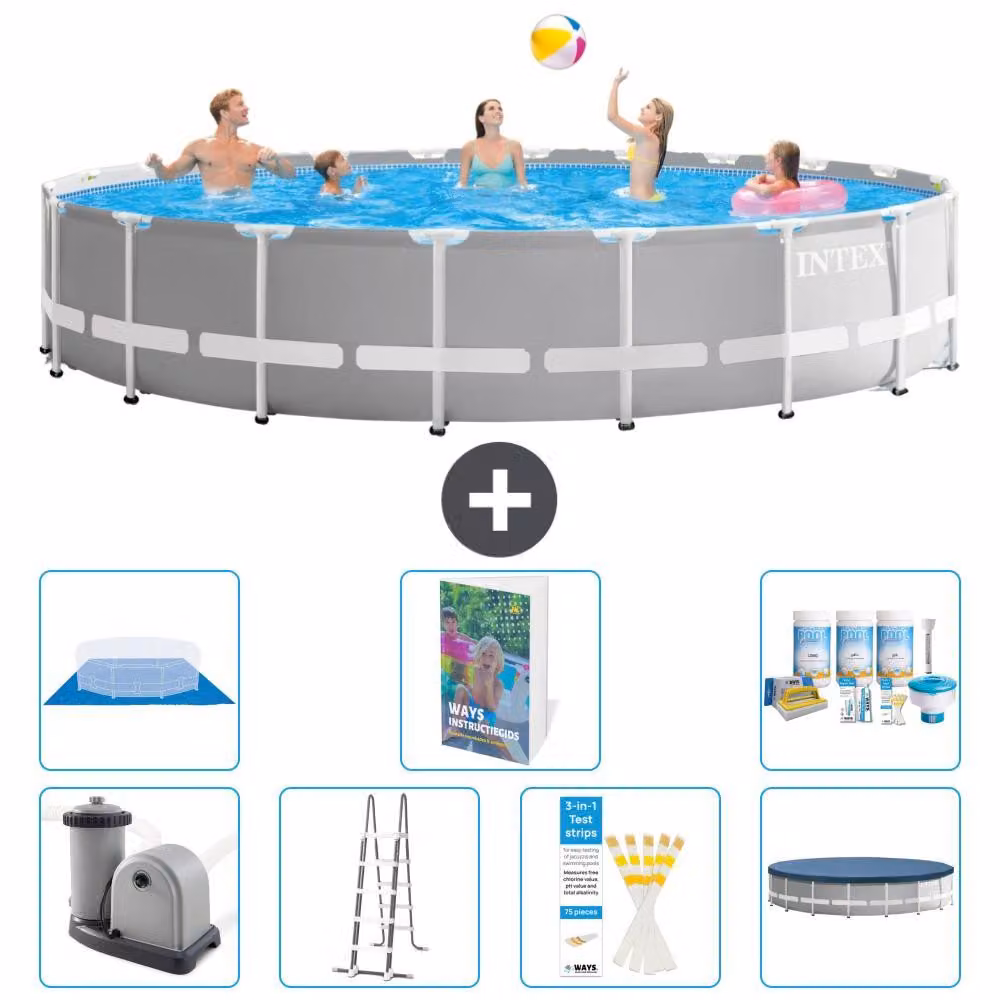 Struttura per piscina a forma di prisma - 610x132 cm - composta da 6 elementi - modello S599