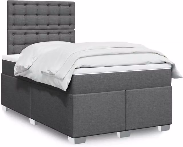 Giroletto a Molle con Materasso Grigio Scuro 120x190cm Tessuto 3292742
