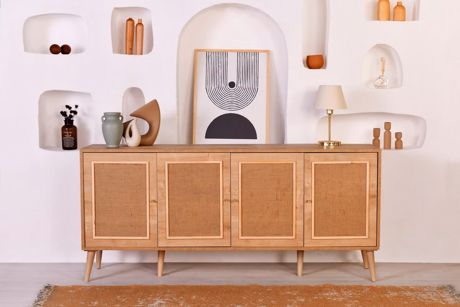 Skye Decor, Jüt, consolle, rovere, 100% PANNELLI DI PARTICELLE RIVESTITI IN MELAMMINA, 180 x 41 x 81 cm