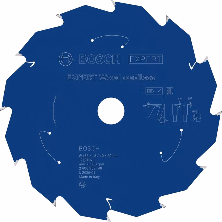 Lama circolare Bosch EXPERT Wood, 165x20 mm, Z12