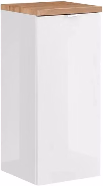 Mobile da parete Meublorama per bagno, design moderno con ante a battente soft-close, colore bianco e rovere, L: 80 cm, P: 35 cm, H: 35 cm