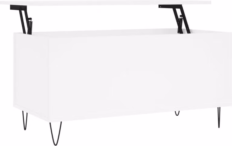 Tavolino da Salotto Bianco 90x44,5x45 cm in Legno Multistrato