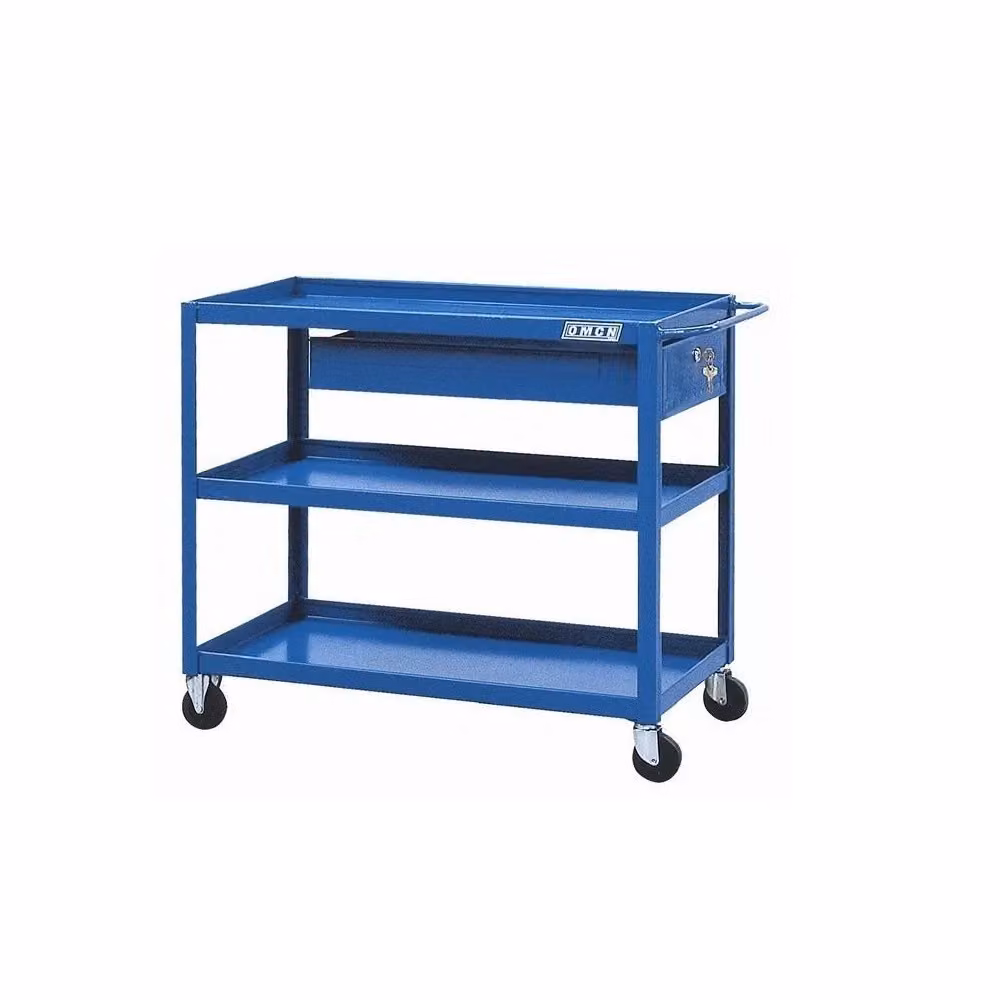 Carrello Banco Da Lavoro OMCN Omcn109/c in Acciaio Blu con Ruote e Blocco di Sicurezza L: 150 cm, P: 80 cm, H: 75 cm – 2