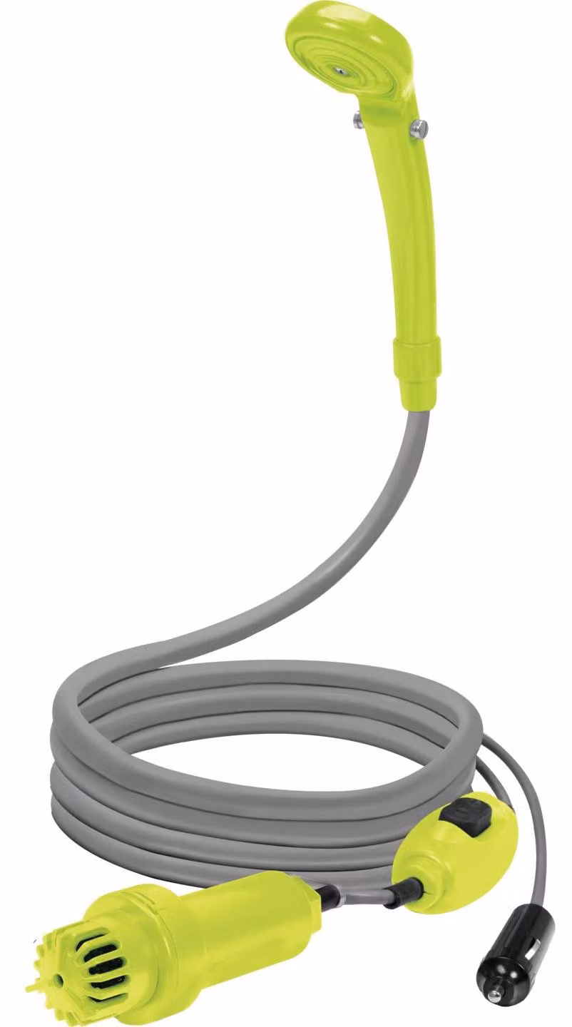 Set doccia da campeggio portatile da 10 l/min con pompa elettrica