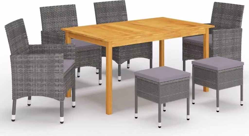Maison Exclusive - Set da pranzo da giardino da 7 pezzi, grigio