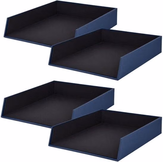 Archivio per DIN A4, blu marino, 4 pezzi, cassetti archiviabili, busta per lettere 26 x 6 x 32 cm