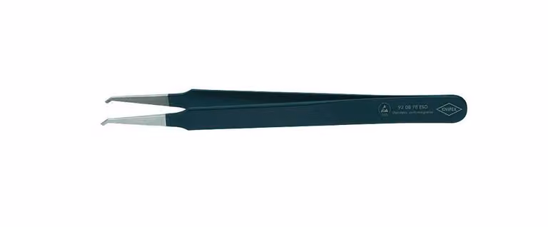 Pinzette ESD angolate 120 mm, nere, Knipex | 4003773054634