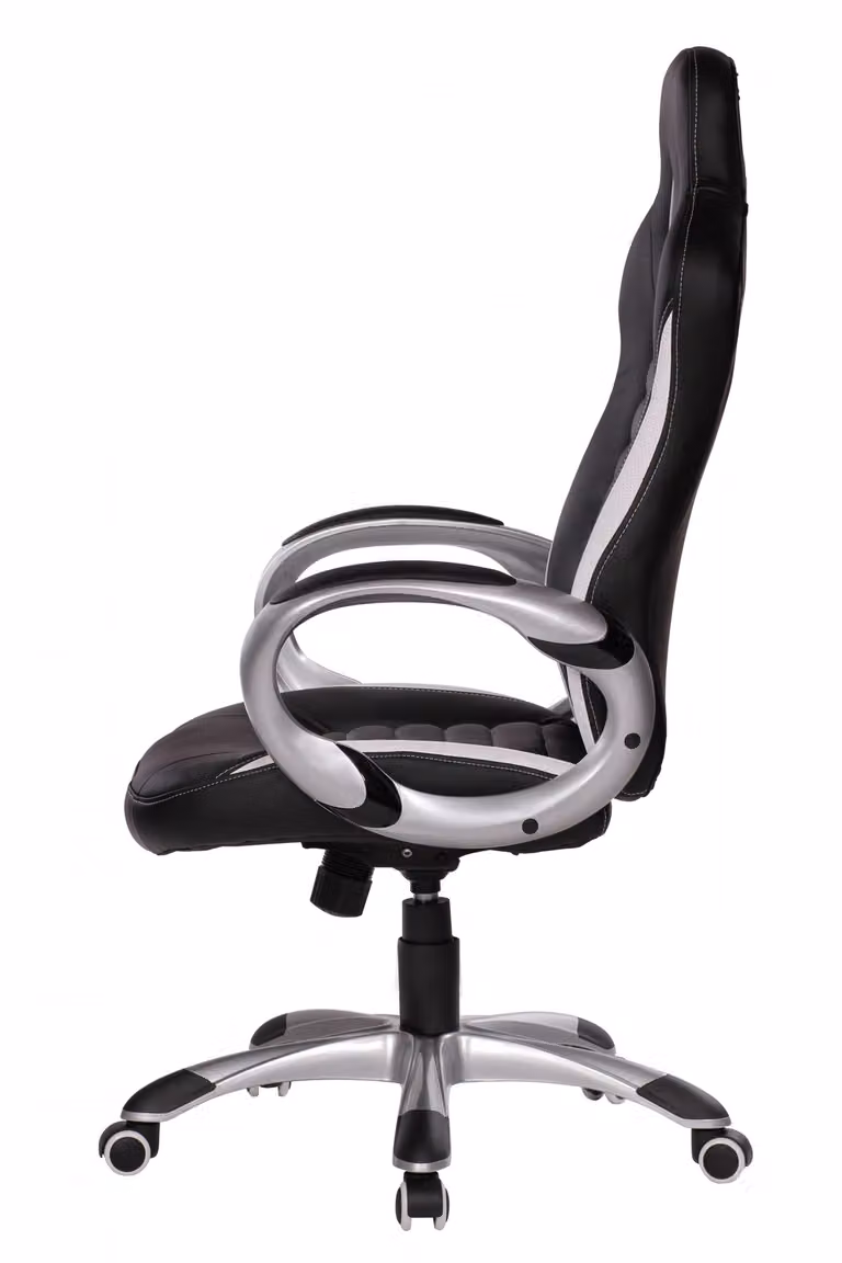 AMSTYLE sedia da ufficio/sedia RACER look pelle, nero