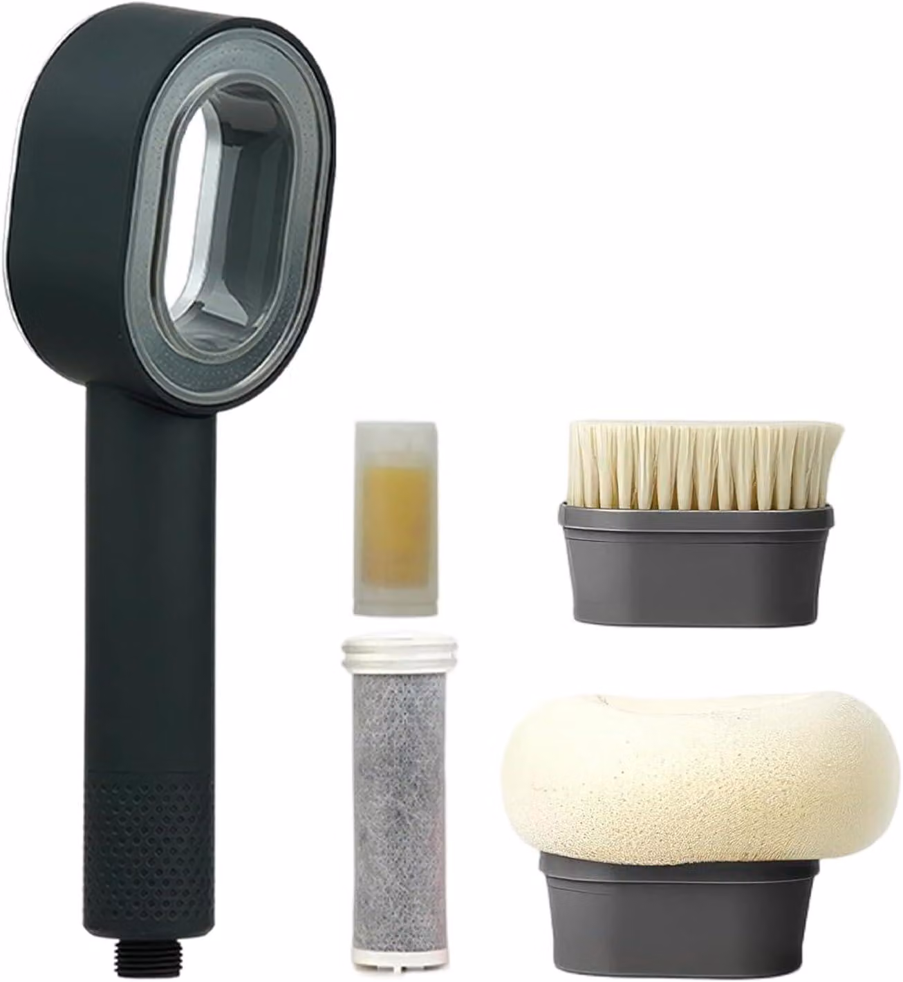 Doccia multifunzione 3-in-1, con filtro, pressione dell'acqua potenziata, colore nero, per bagno