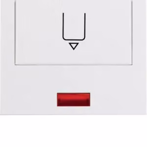 Berker 16417109 Copriinterruttore Hotelcard con stampa e lente rossa, bianco polare, lucido Berker
