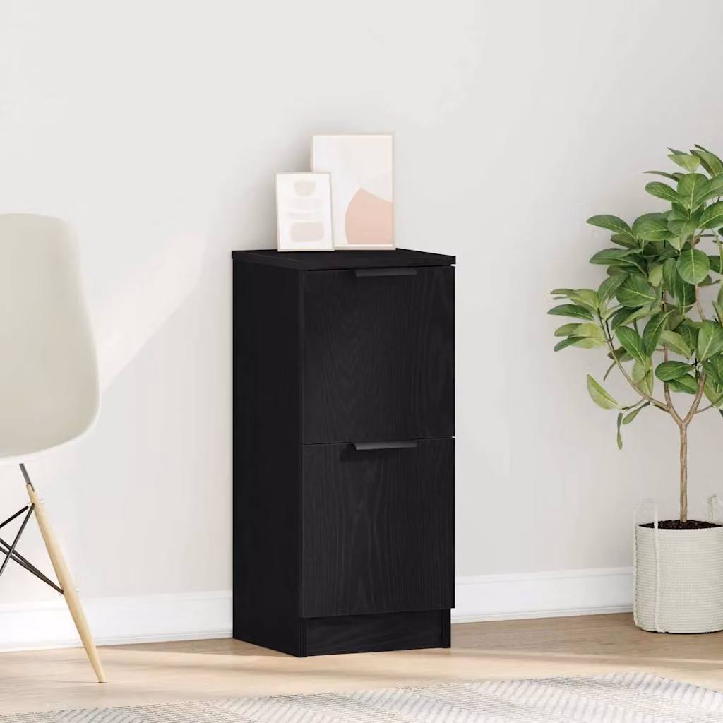 Credenza moderna vidaXL in legno ingegnerizzato nero, L/P/H: 30 x 30 x 70 cm