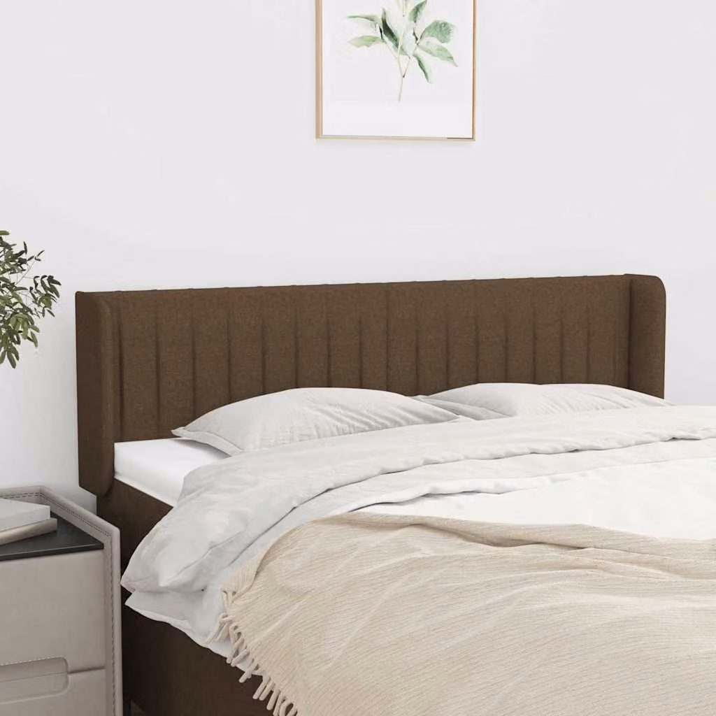 Testiera ad orecchio vidaXL in tessuto marrone scuro L: 147 cm, P: 16 cm, H: 78/88 cm