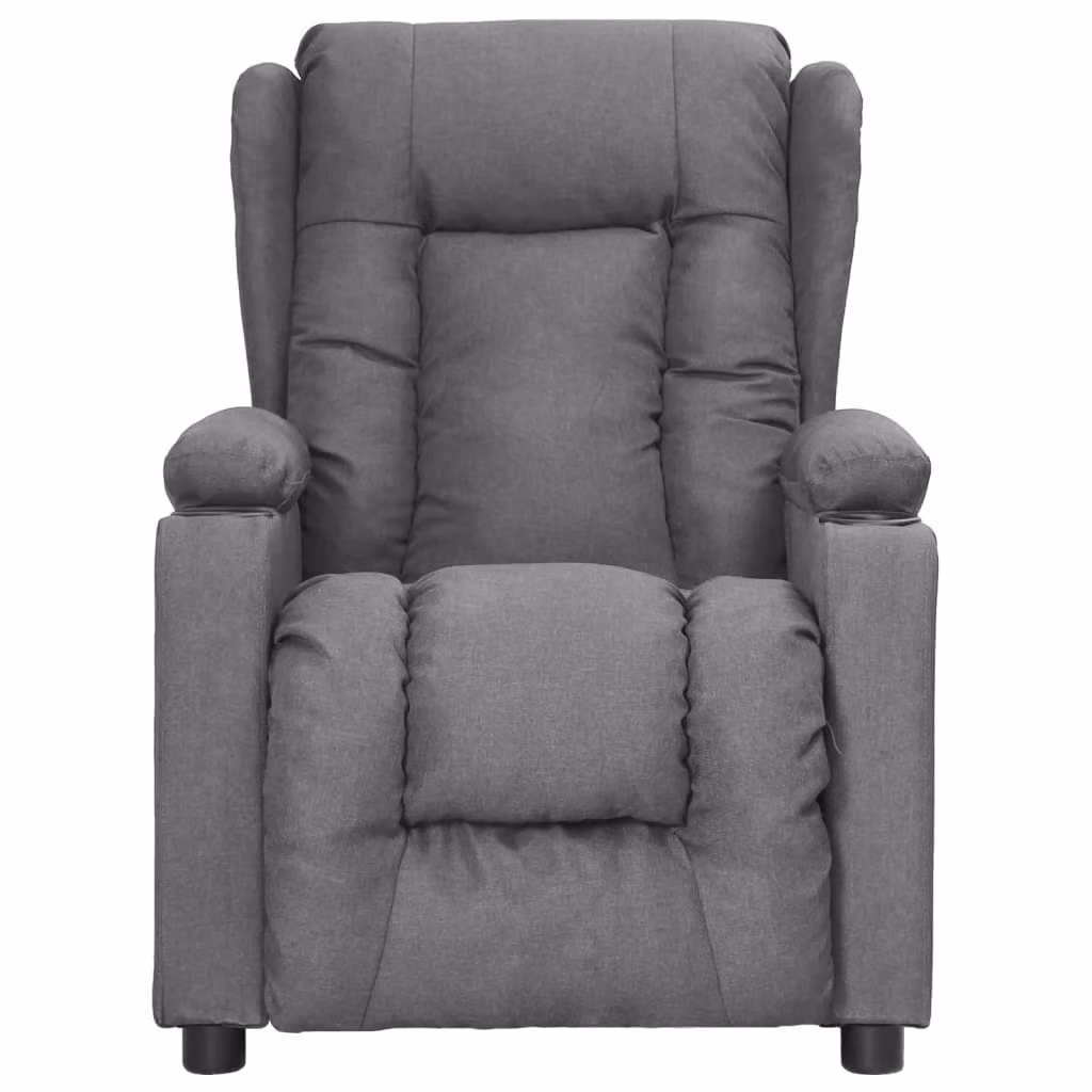 Poltrona Reclinabile in Tessuto Grigio Chiaro