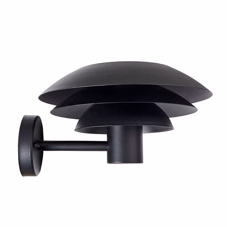 Dyberg Larsen Applique da esterno DL25 nera Ø 25 cm DL25, dimmerabile, Nero, Acciaio Inox, Scandinavo