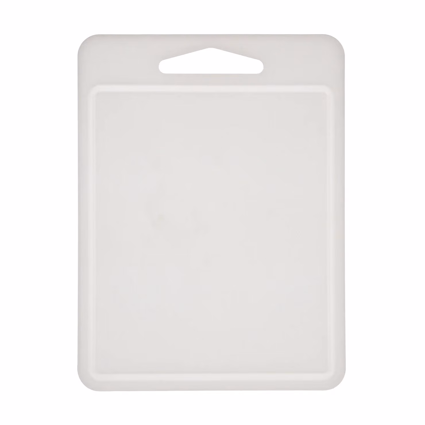 Tagliere rettangolare con scanalatura e manico Gusto Casa in plastica bianca L: 40 cm, P: 29,5 cm, H: 2 cm