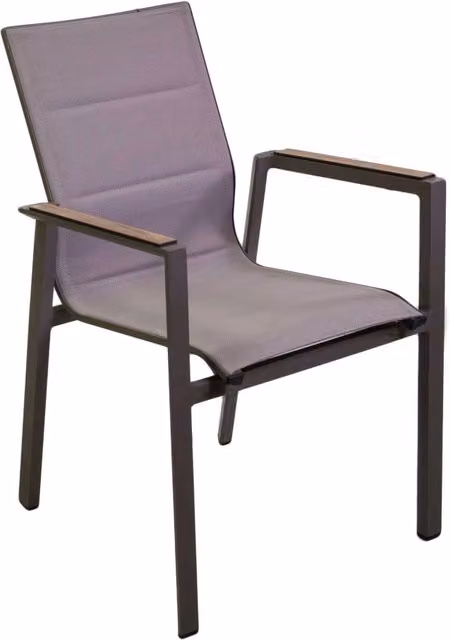 Sedia da Giardino 56x66xh90 cm in Alluminio e Texilene Riverside Tortora