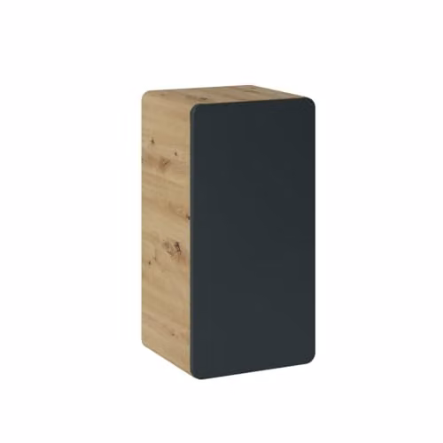 Meublorama Mobile da Bagno ERBANO - 1 Porta - Colore Rovere Chiaro e Grigio Antracite - Altezza 68 cm - da Appendere