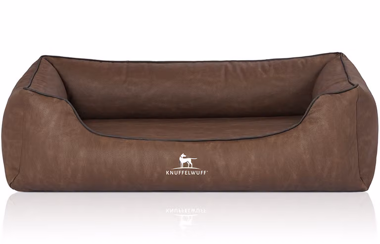 Letto ortopedico per cani Rockland in Pelle finta XL marrone