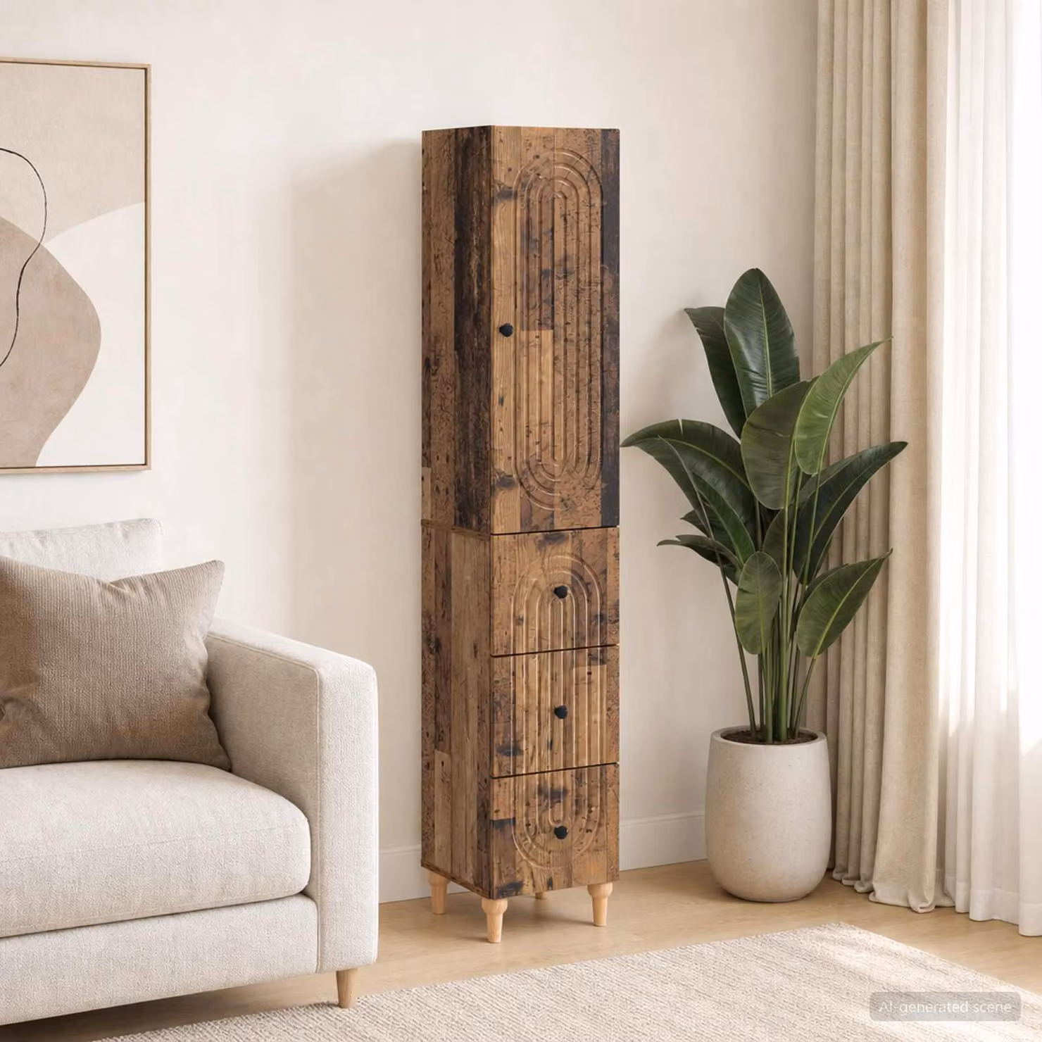 Set di 2 armadi a muro vidaXL in legno MDF marrone con cassetti e ante a battente per soggiorno o giardino