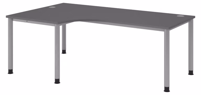 bümö Scrivania Serie H - Struttura: argento, Finitura: grafite, Dimensioni: scrivania angolare 200 x 120 cm