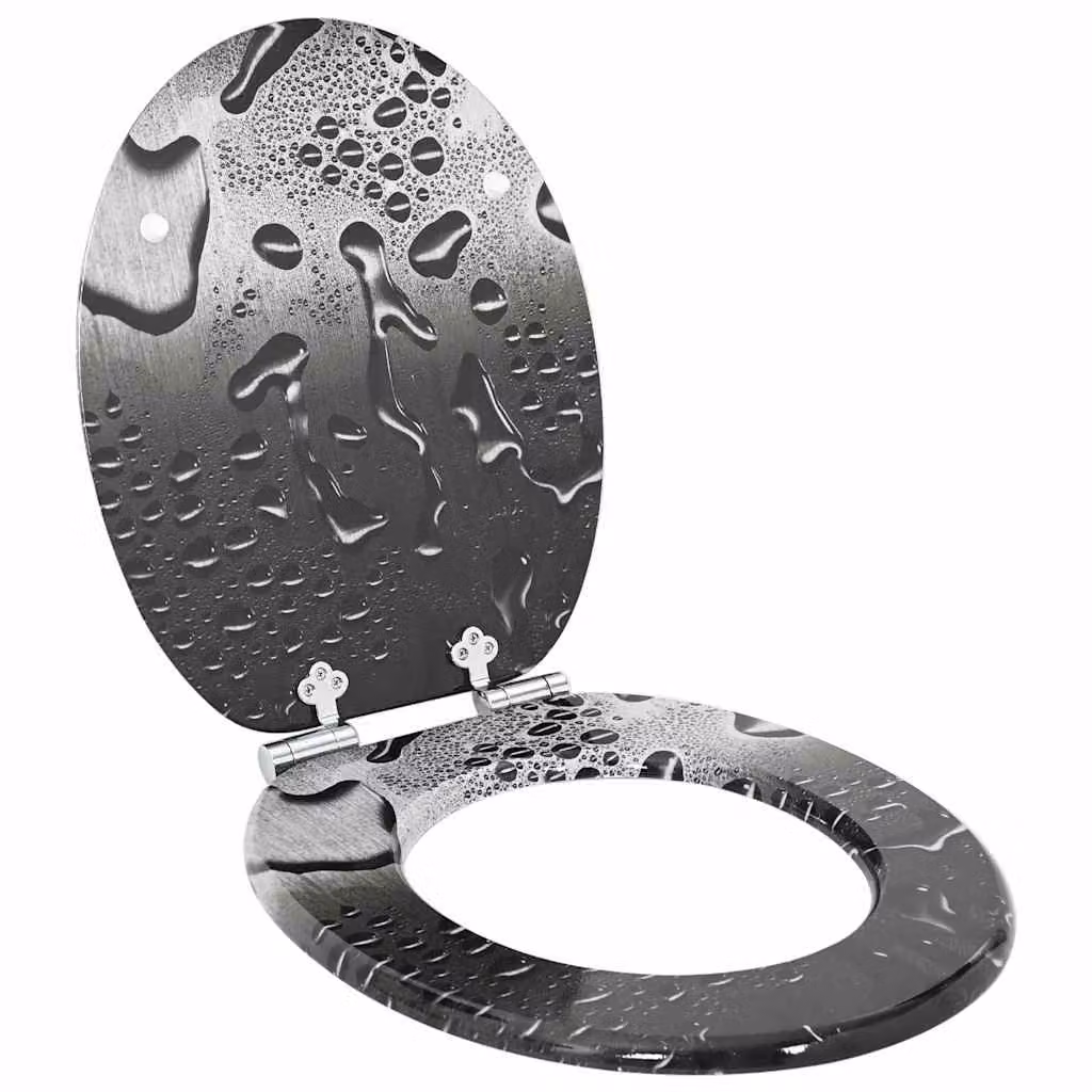 Sedile per WC vidaXL in legno ingegnerizzato, Grigio, 44 x 38 cm