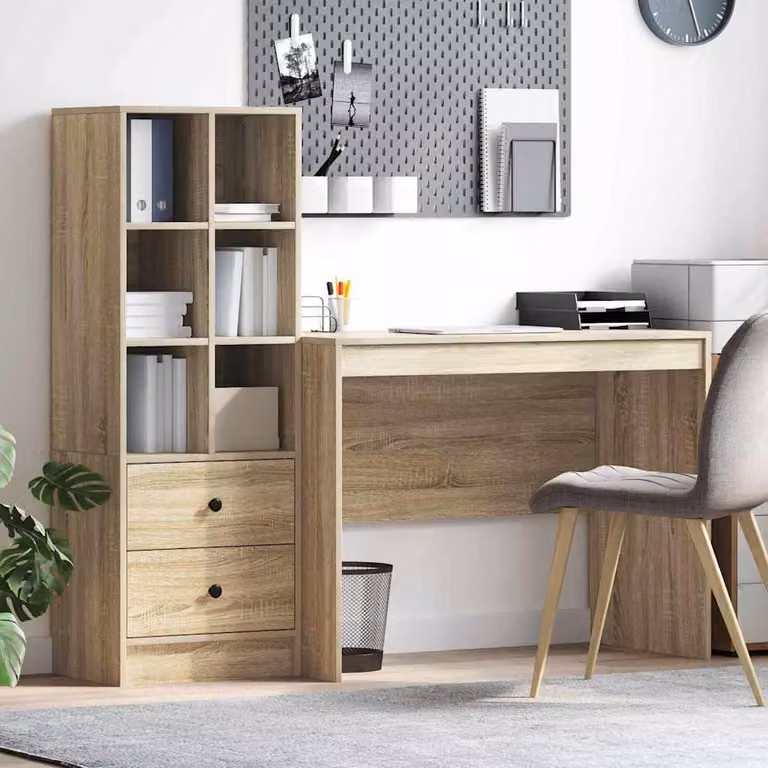 Maison Exclusive - Scrivania con cassetto 2 pcs Rovere Sonoma