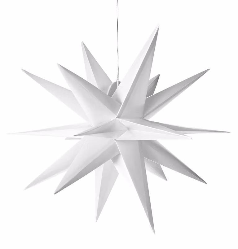 Stella decorativa esterna a LED 3D, bianca, 57 cm, con 6 LED, timer, grado di protezione IP44, alimentazione a corrente